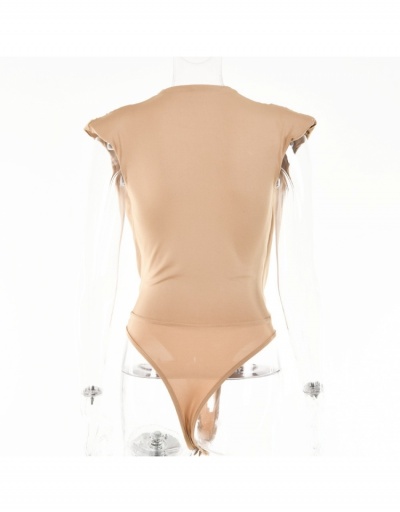 Replica Sexy V Neck Ruched Summer Sleeveless Bodysuit Sleeveless V Neck #796618 $21.40 USD for Wholesale