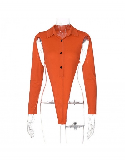 Replica  Summer Polo Collar Long Sleeve Sexy Bodysuit Long Sleeve Turndown Collar #796630 $25.90 USD for Wholesale