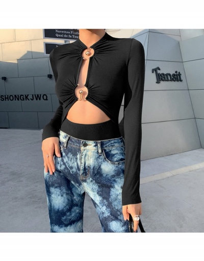 Replica Seductive Black Hollow Out  Long Sleeve Bodysuits Long Sleeve Crew Neck #796650 $24.52 USD for Wholesale