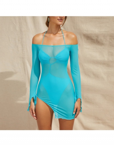 Replica Sexy Fashion See Through Long Sleeve Bodysuits Long Sleeve Halter #796676 $21.58 USD for Wholesale