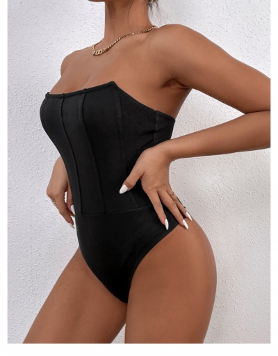 Replica  Sexy Knitting Pure Color Strapless Women's Bodysuit Sleeveless Boat Neck #796686 $13.52 USD for Wholesale