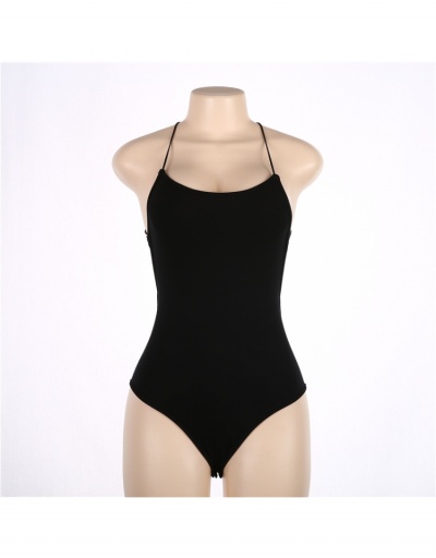 Replica  Backless Bandage Design Sexy Solid Women Bodysuit Sleeveless U Neck #796692 $16.75 USD for Wholesale