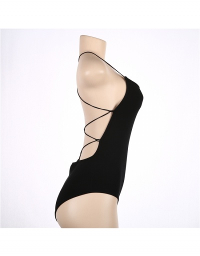 Replica  Backless Bandage Design Sexy Solid Women Bodysuit Sleeveless U Neck #796692 $16.75 USD for Wholesale