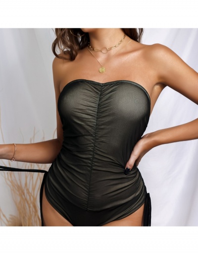 Replica  Sexy Ruched Drawstring Strapless Bodysuit Sleeveless Boat Neck #796693 $20.28 USD for Wholesale