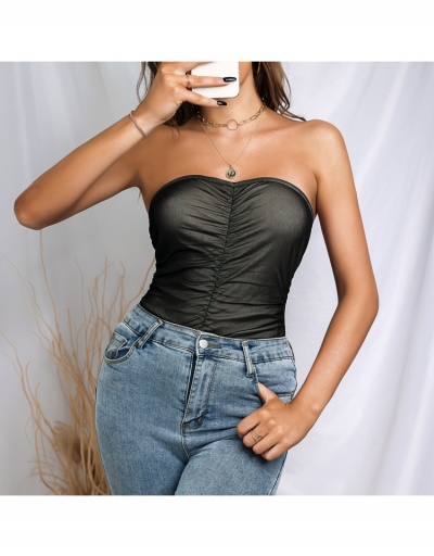 Replica  Sexy Ruched Drawstring Strapless Bodysuit Sleeveless Boat Neck #796693 $20.28 USD for Wholesale