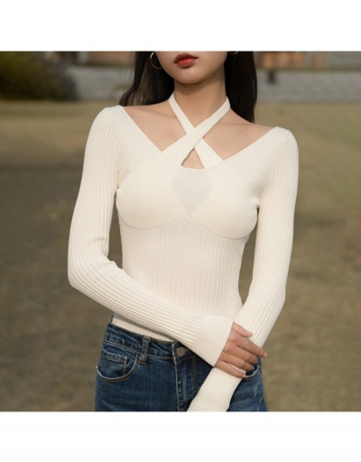 Replica  Sexy Halter Pure Color Long Sleeve Bodysuit Long Sleeve Halter #796698 $43.68 USD for Wholesale