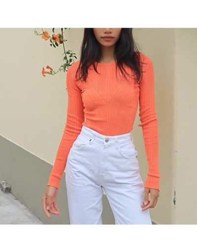 Replica  Retro Knitting Solid Long Sleeve Bodysuit Long Sleeve Crew Neck #796701 $39.42 USD for Wholesale