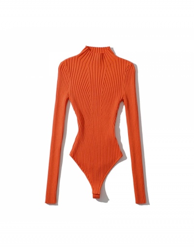 Replica Fashion Knitting High Neck Long Sleeve Bodysuit Long Sleeve Turtle Neck #796702 $37.90 USD for Wholesale