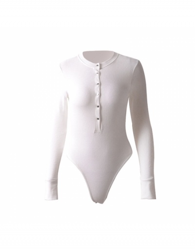 Replica Trendy Black Long Sleeve Fitness Bodysuits For Women Long Sleeve Crew Neck #796705 $20.61 USD for Wholesale