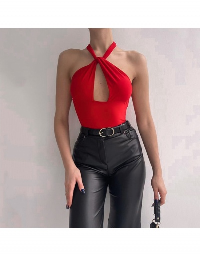 Replica V Neck Backless Solid Sexy Women Bodysuit Sleeveless V Neck #796710 $15.60 USD for Wholesale