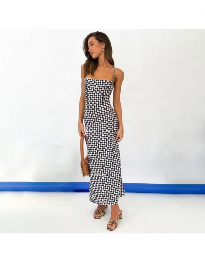 Replica  Holiday Style Contrast Color Boat Neck Maxi Dress Sleeveless Boat Neck #796725 $20.61 USD for Wholesale