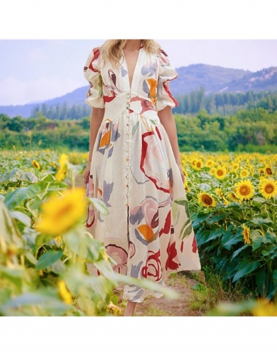 Summer Fashion V Neck Women's Long Dress Short Sleeve V Neck #796731 $48.52 USD, Wholesale Fashion Maxi Dresses