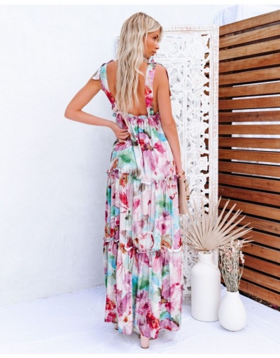 Replica Summer V Neck Bandage Long Dress For Women Sleeveless V Neck #796732 $39.34 USD for Wholesale