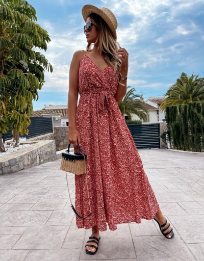 Summer Floral Printing Sleeveless Maxi Dress Sleeveless V Neck #796745 $22.75 USD, Wholesale Fashion Maxi Dresses