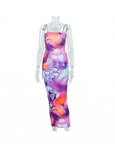 Replica  Printed Side Drawstring Sleeveless Maxi Dress Sleeveless Boat Neck #796768 $21.17 USD for Wholesale