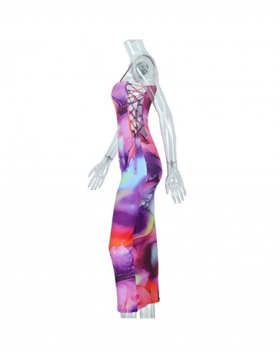 Replica  Printed Side Drawstring Sleeveless Maxi Dress Sleeveless Boat Neck #796768 $21.17 USD for Wholesale