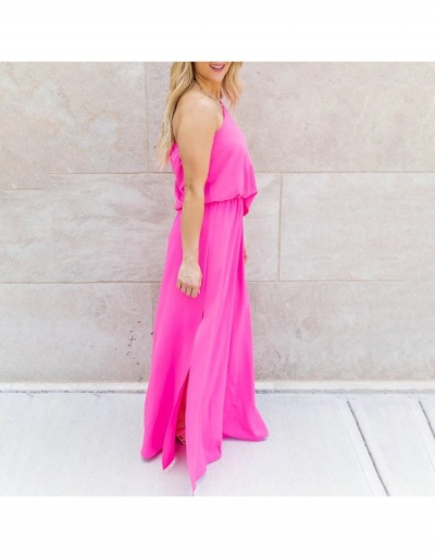 Replica Casual Solid One Shoulder Maxi Dresses For Women Short Sleeve Inclined Shoulder #796782 $24.00 USD for Wholesale