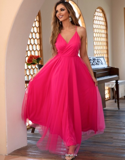 Sexy V Neck Gauze Women's Long Dress Sleeveless V Neck #796784 $39.45 USD, Wholesale Fashion Maxi Dresses