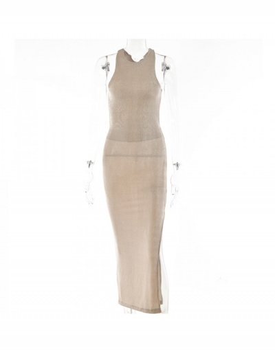 Replica  Summer Sexy Backless Sleeveless Slit Maxi Dress Sleeveless Scoop Neck #796785 $21.68 USD for Wholesale