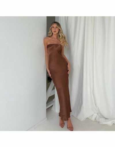  Sexy Pure Color Strapless Slim Fitted Maxi Dress Sleeveless Boat Neck #796787 $23.36 USD, Wholesale Fashion Maxi Dresses