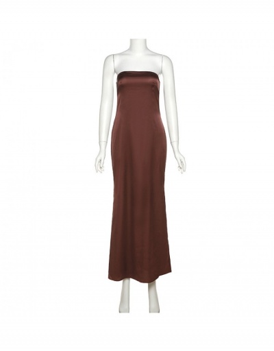 Replica  Sexy Pure Color Strapless Slim Fitted Maxi Dress Sleeveless Boat Neck #796787 $23.36 USD for Wholesale