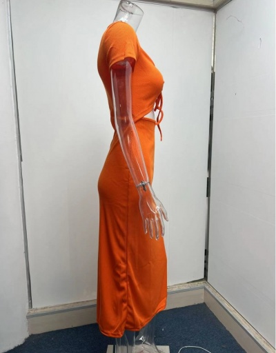 Replica  Sexy Drawstring Cutout Short Sleeve Maxi Dress Short Sleeve V Neck #796803 $24.25 USD for Wholesale