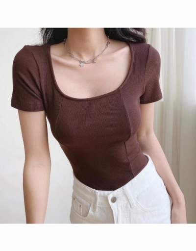 Street Solid Short Sleeve Fitted Bodysuits For Women Short Sleeve U Neck #796814 $22.23 USD, Wholesale Fashion Bodysuits