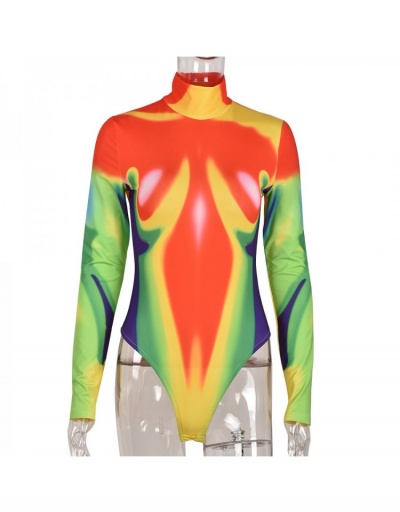 Replica  Sexy Long Sleeve Colorful Womens's Bodysuits Long Sleeve Stand Collar #796823 $17.37 USD for Wholesale