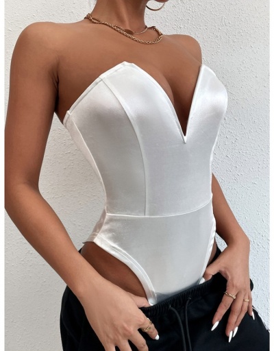 Replica Sexy Women V Neck Strapless High Waist  Casual Bodysuits Sleeveless V Neck #796827 $15.15 USD for Wholesale