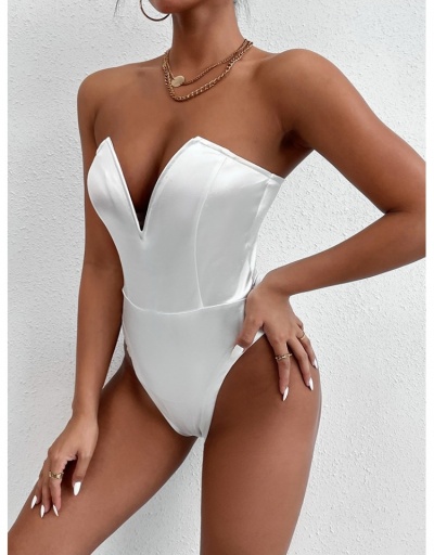 Replica Sexy Women V Neck Strapless High Waist  Casual Bodysuits Sleeveless V Neck #796827 $15.15 USD for Wholesale