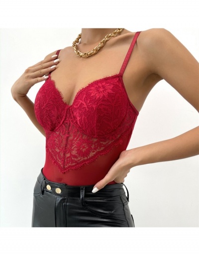 Replica Sexy Women V Neck Backless Lace Night Bodysuits  Sleeveless V Neck #796833 $15.76 USD for Wholesale