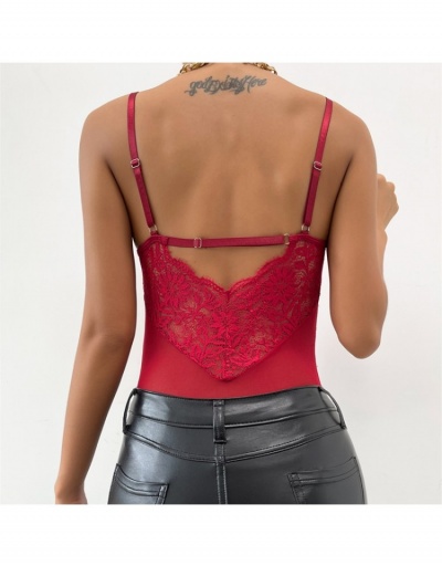 Replica Sexy Women V Neck Backless Lace Night Bodysuits  Sleeveless V Neck #796833 $15.76 USD for Wholesale