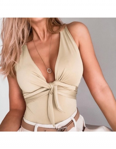  Sexy V-neck Pure Color Bandage Bodysuit For Women Sleeveless V Neck #796835 $23.61 USD, Wholesale Fashion Bodysuits