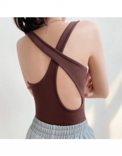 Replica  Hollowed Out Knitting Pure Color U-Neck Women's Bodysuits Sleeveless U Neck #796839 $24.89 USD for Wholesale