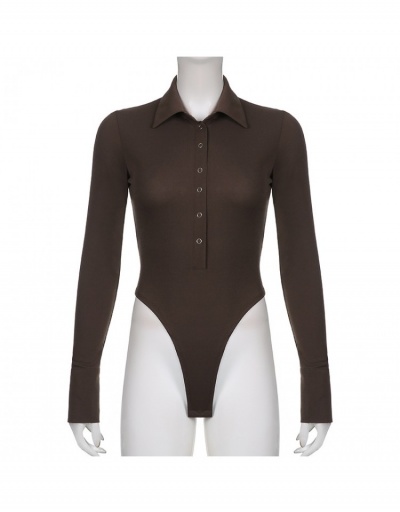 Replica  Sexy Solid Color Long Sleeve Jumpsuit For Women Long Sleeve Turndown Collar #796840 $22.99 USD for Wholesale