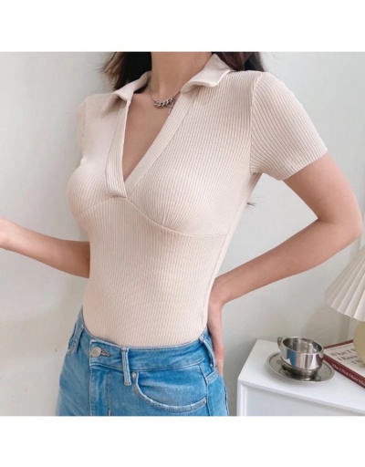 Replica  Summer Pure Color Short Sleeve Bodysuit For Women Short Sleeve Turndown Collar #796844 $29.71 USD for Wholesale