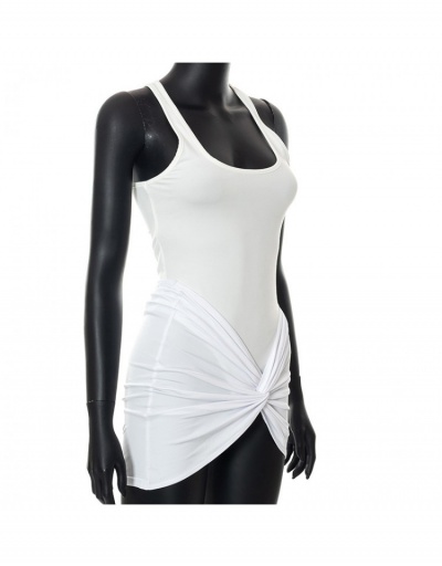 Replica Trendy White Sleeveless Bodysuits Sets For Women Sleeveless U Neck #796858 $19.88 USD for Wholesale