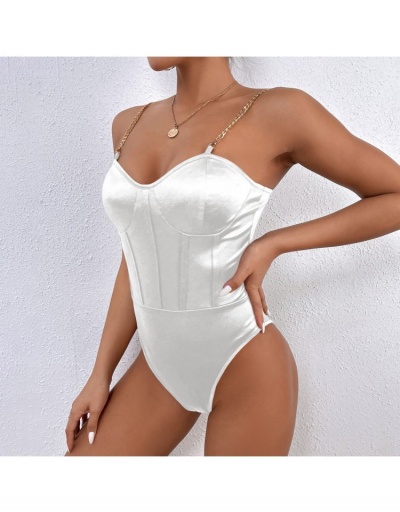 Replica Sexy Sleeveless Pure Color Bodysuits For Women Sleeveless V Neck #796893 $20.84 USD for Wholesale