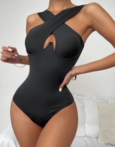 Replica Stylish Black Backless Sleeveless Bodysuits For Women Sleeveless #796896 $15.23 USD for Wholesale