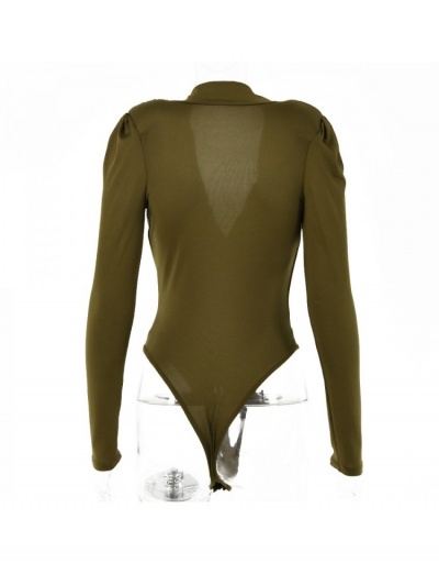 Replica Versatile Pure Color V Neck Long Sleeve Bodysuits Long Sleeve V Neck #796904 $24.25 USD for Wholesale