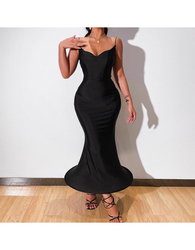 Replica Seductive Black Camisole Party Wear Dress Sleeveless V Neck #796918 $27.56 USD for Wholesale