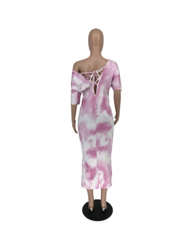 Replica Fashion Tie Dyed Half Sleeve Maxi Dress Half Sleeve V Neck #796921 $22.23 USD for Wholesale