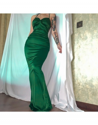 Replica Sexy Green Spaghetti Straps Backless Maxi Dress Sleeveless Sweetheart Neck #796932 $32.63 USD for Wholesale