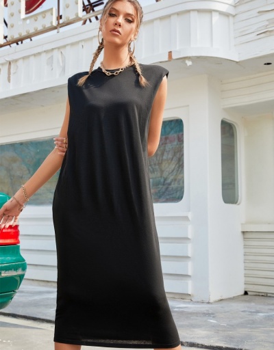 Casual Pure Color Crew Neck Sleeveless Dress Sleeveless Crew Neck #796988 $19.14 USD, Wholesale Fashion Maxi Dresses