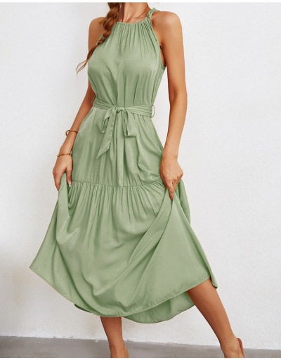  Summer Pure Color Ruched Sleeveless Maxi Dress Sleeveless Crew Neck #796994 $29.12 USD, Wholesale Fashion Maxi Dresses