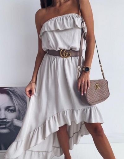  Pure Color Bandeau Backless Women's Midi Dress Sleeveless Boat Neck #797001 $20.60 USD, Wholesale Fashion Maxi Dresses