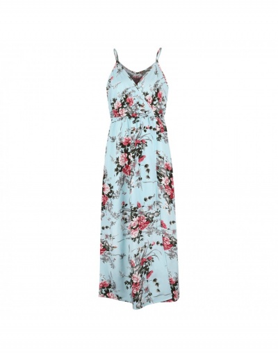 Replica  Summer Flower Printing Sleeveless Dress Sleeveless V Neck #797002 $20.49 USD for Wholesale