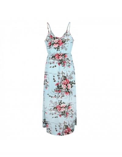 Replica  Summer Flower Printing Sleeveless Dress Sleeveless V Neck #797002 $20.49 USD for Wholesale