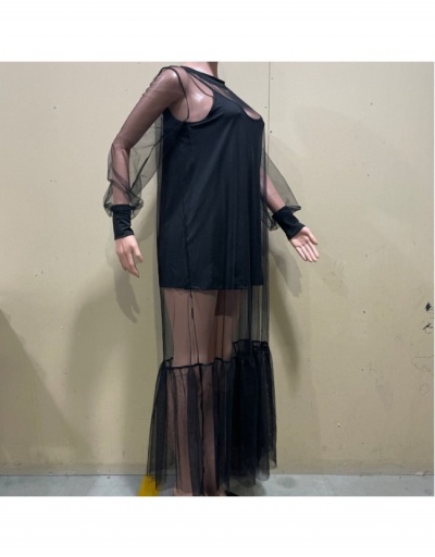 Replica  Fashion See Through Lantern Sleeve Two Piece Dress Set Long Sleeve Crew Neck #797006 $49.73 USD for Wholesale