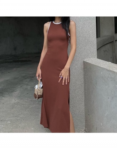 Replica Trendy Crew Neck Slit Long Sleeveless Maxi Dress Sleeveless Crew Neck #797007 $21.70 USD for Wholesale